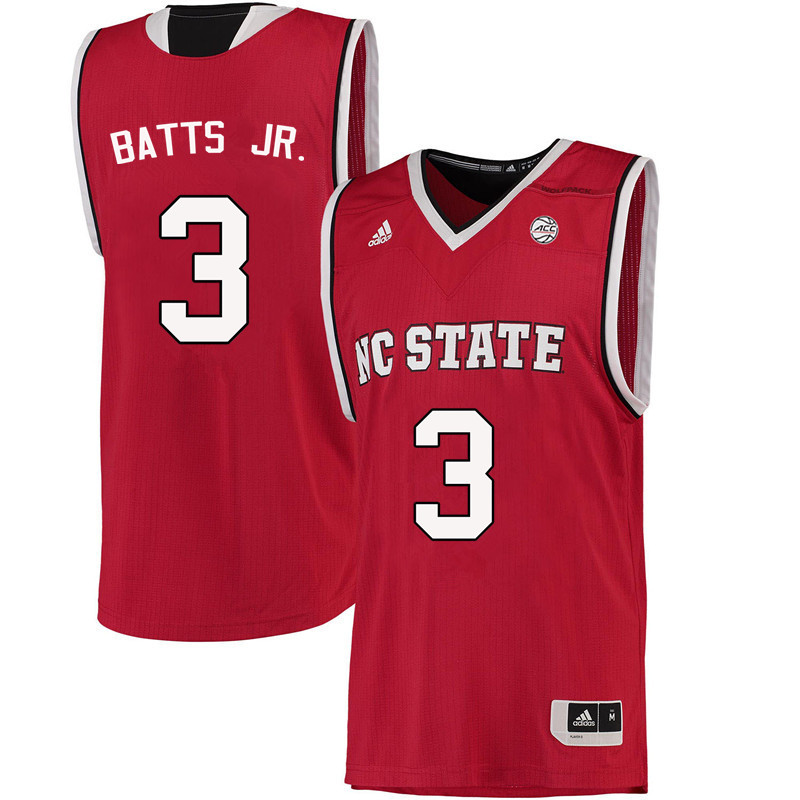 Men NC State Wolfpack #3 Lavar Batts Jr. College Basketball Jerseys-Red
